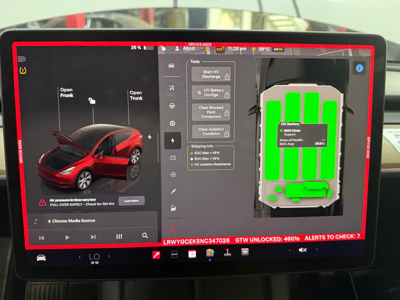 Tesla battery after service
