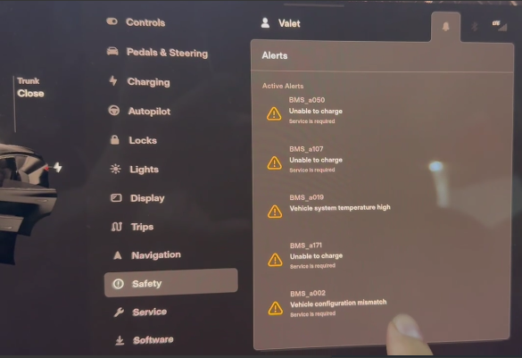 Tesla Front Motor Disabled Warning