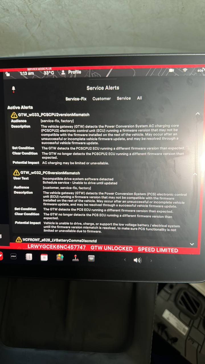 Tesla Low Voltage Battery Warning