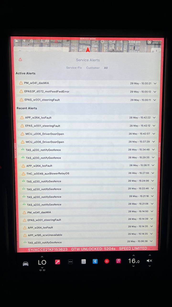Tesla Battery Heater Fault
